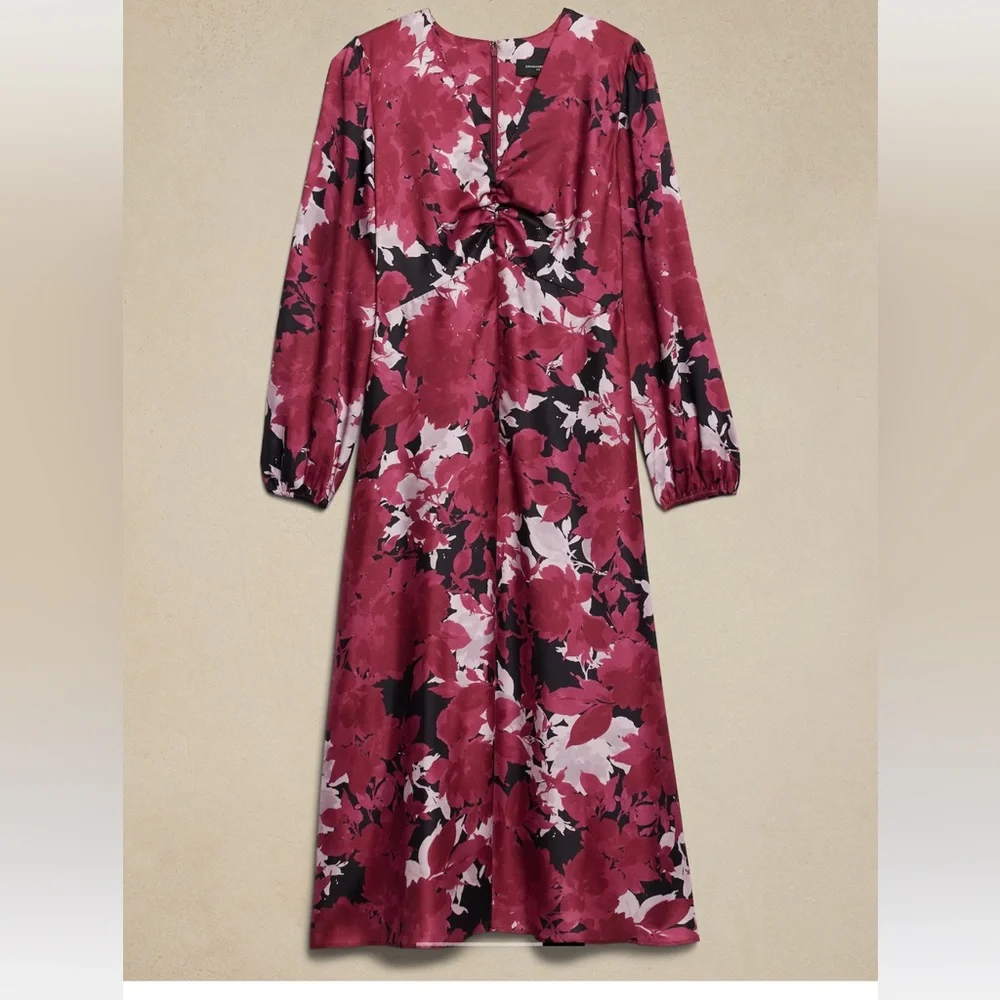 Banana Republic Factory Silky Column Midi Dress - 12 - Picture 2 of 6